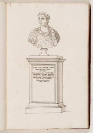 Bildnisbüste des römischen Kaisers Quartinus, in: Series continuata omnium Imperatorum [...], Bd. 1, Bl. 33