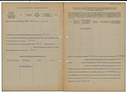 Entnazifizierung Amanda Schueler, geb. 10.04.1900 (Kauffrau)