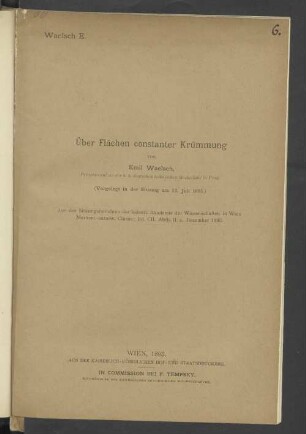 Über Flächen constanter Krümmung