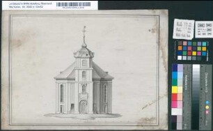 [Aufrisse, Querschnitte und Grundriss einer unbekannten evangelischen Kirche; lt. altem Kartenverzeichnis in Mülheim]. Leydte (?) fecit: Mülheim