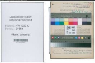 Entnazifizierung Johanna Kiesel , geb. 14.01.1903 (Arbeiterin)