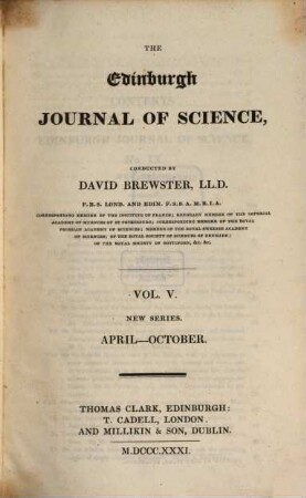 The Edinburgh journal of science. 5. 1831
