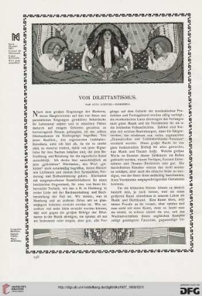 Vom Dilettantismus
