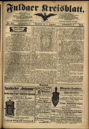 Zweite Ausgabe vom Samstag, den 11. November 1905.