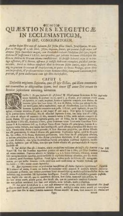 Quaestiones Exegeticae In Ecclesiasticum ...