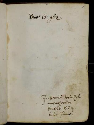 Jo. Henrici Heinzel, Venedig 1574
