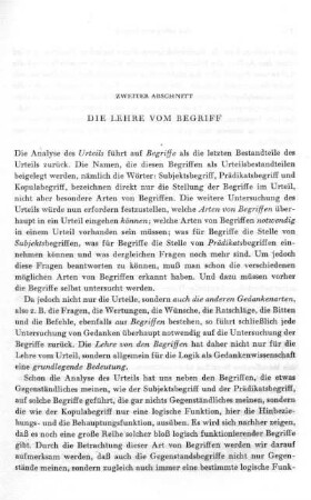 Die Lehre vom Begriff (II. Abschnitt)
