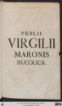 Publii Virgilii Maronis Bucolica.