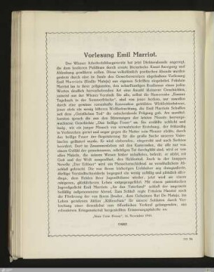 Vorlesung Emil Marriot