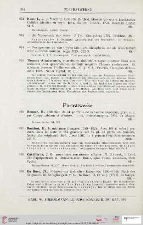 Porträtwerke (Nr. 976 – 986a)