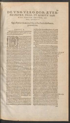 De Uno Vero Deo, Aeterno Patre, Filio, Et Spiritu Sancto, Partis Prioris, Liber Quartus.