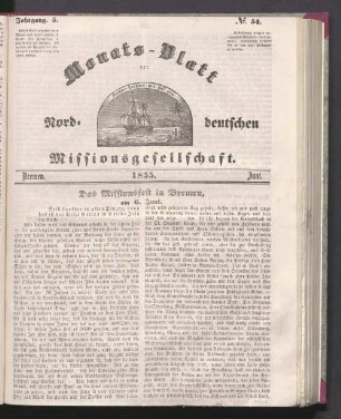 5. Jahrgang. N°. 54. Bremen. 1855. Juni