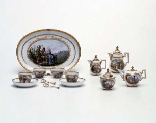 Tête-à-tête Louis XVI im Lederkoffer