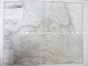 Belagerungsplan und Stadtansicht von Valencia und Umgebung im Januar 1812, Frankreich, 1808/1828.