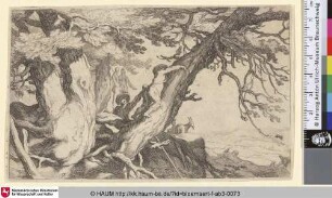 [View with Trees; Berglandschaft mit einer Gruppe Hirten]