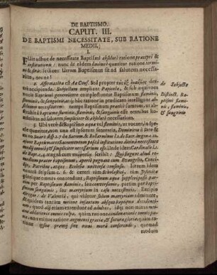 Caput III. De Baptismi Necessitate, Sub Ratione Medii.