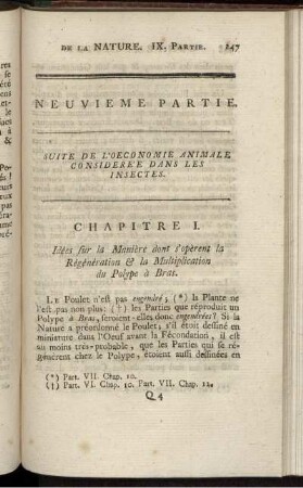 Neuvieme Partie. Suite De L' Oeconomie Animale Consideree Dans Les Insectes.