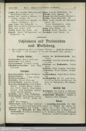 Schönborn mit Dreiwerden und Wolfsberg