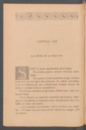Capítulo XXII - Los efectos de un buen vino