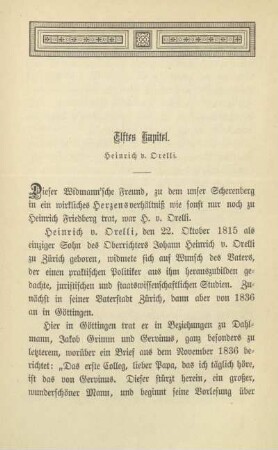 Elftes Kapitel. Heinrich v. Orelli