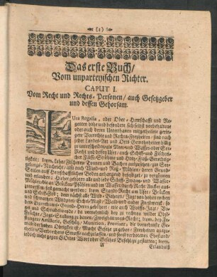 Das erste Buch, Vom unparteyischen Richter.