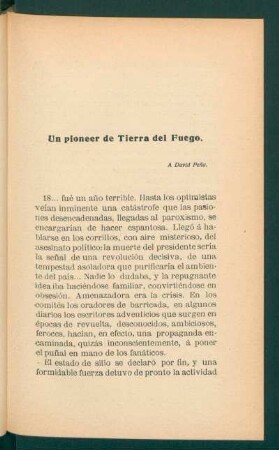 Un pioneer de Tierra del Fuego.