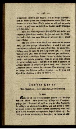 Fünftes Kapitel. Von Zugochsen, ihrer Fütterung und Wartung.