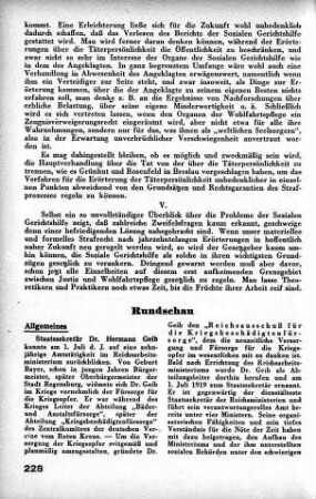 Staatssekretär Dr. Hermann Geib [Allgemeines]