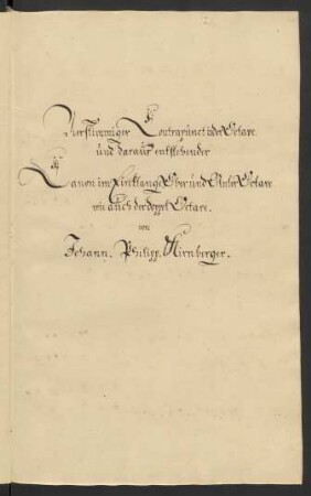 Vierstimmiger Kontrapunkt in der Oktave und daraus entstehender Kanon [...]