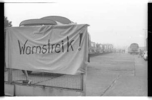 Kleinbildnegative: Warnstreik, BSR, Monumentenstraße, 1980