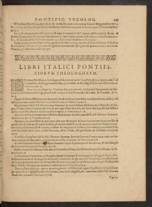 Libri Italici Pontificiorum Theologorum.