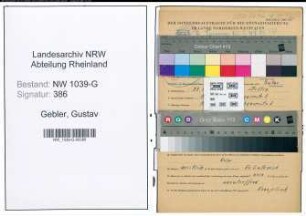 Entnazifizierung Gustav Gebler , geb. 28.10.1899 (Koch)