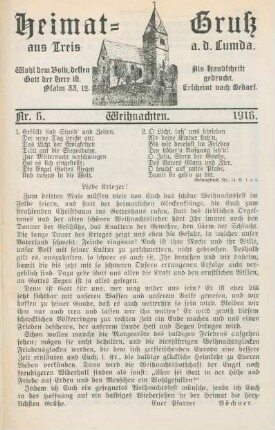 6.1916: Heimatgruß aus Treis a. d. Lumda