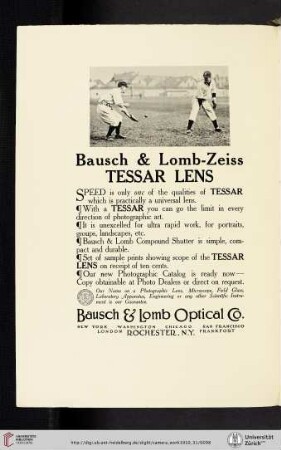 Bausch & Lomb Optical Co. [Bausch & Lomb-Zeiss Tessar Lens]