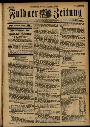 Zweite Ausgabe vom Donnerstag, den 21. Dezember 1893.