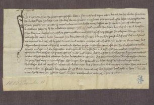 Gültbrief des Thoman Hun zu Brötzingen gegen U. L. Fr. zu Büchenbronn über die derselben schuldigen Jahreszinse