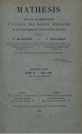 DEUXIÈME SÈRIE. TOME II - MAI 1892.