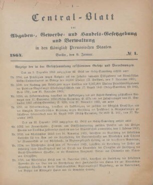 9. Januar-24. Dezember 1864 = No. 1-26