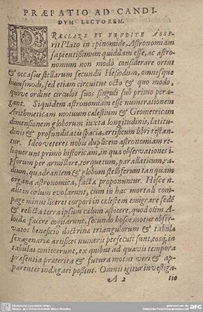 PRAEFATIO AD CANDIDUM LECTOREM.