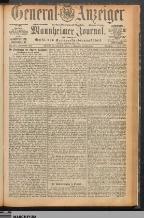 General-Anzeiger der Stadt Mannheim und Umgebung - Mannheimer Journal : Amts- und Kreisverkündigungsblatt