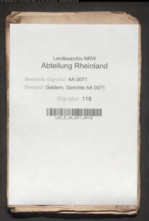 Verbindnisprotokoll des Gerichtes der Vogtei zu Nieukerk für Aldekerk