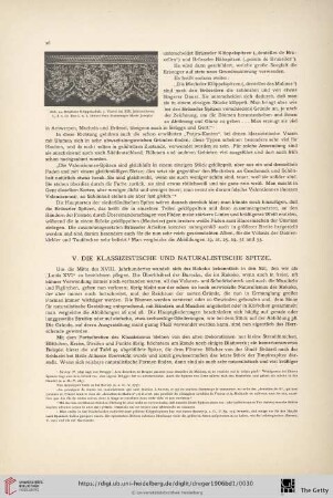 V. Die klassizistische und naturalistische Spitze