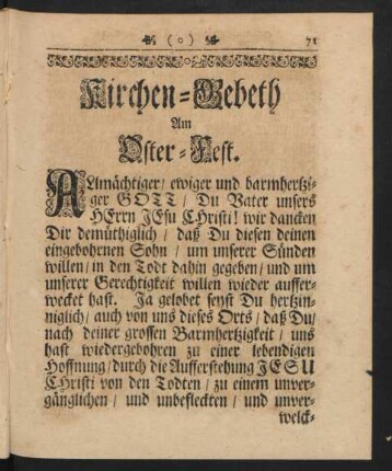 Kirchen-Gebeth Am Oster-Fest