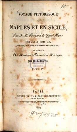 Voyage pittoresque à Naples et en Sicile, 4. (1829). - 614 S.