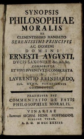 Synopsis Philosophiae Moralis