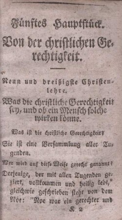 Fünftes Hauptstück. Von der christlichen Gerechtigkeit.