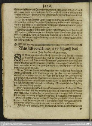 Was sich von Anno 1627. biß auff das 1628. Jahr begeben und zugetragen