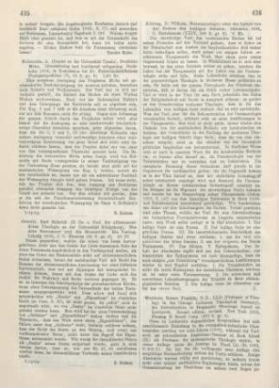 435 [Rezension] Cornill, Carl Heinrich, Das Alte Testament und die Humanität
