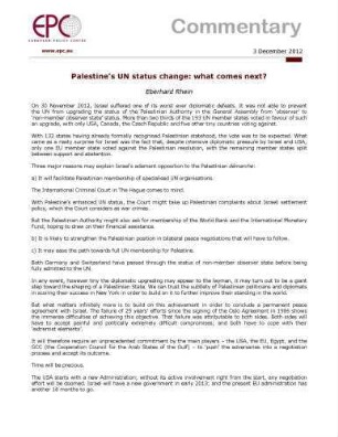 Palestine's UN status change: what comes next?