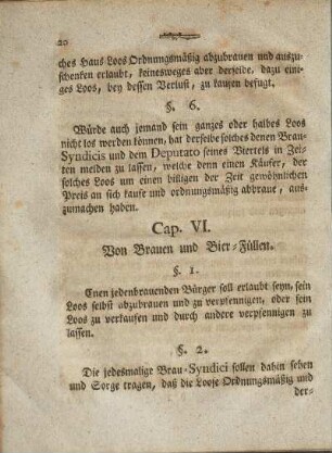 Cap. VI. Von Brauen und Bier-Füllen